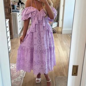 Lavendar Eyelet Mini Dress